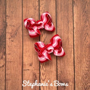 Valentine&#39;s piggie set, valentines pigtail bows, toddler bows