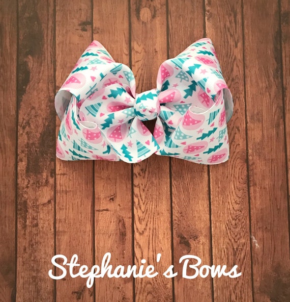 Christmas tree bow, pink Christmas bow, pastel Christmas bow