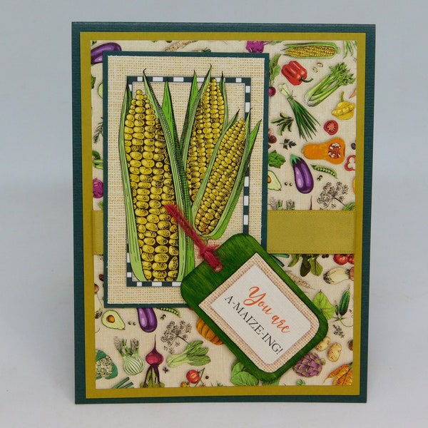 Encouragement Card.   All Occasion Card.  Friendship Card.  Vegetable Puns Card.  You are A Maize Ing.