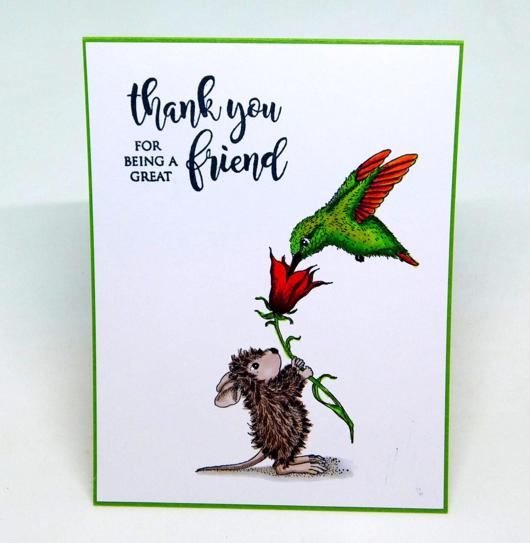 Hummingbird Mouse Friendship Card. Mouse and Hummingbird. - Etsy