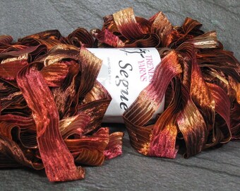 Trendsetter Segue Ribbon Yarn 603 Rust Copper 120yd . Fiber Art Supply