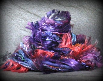 Eventide Elements 12yd Fiber Art Yarn Bundle . Painted Merino Wool Painted Ribbon Novelty Yarns Sample Pack