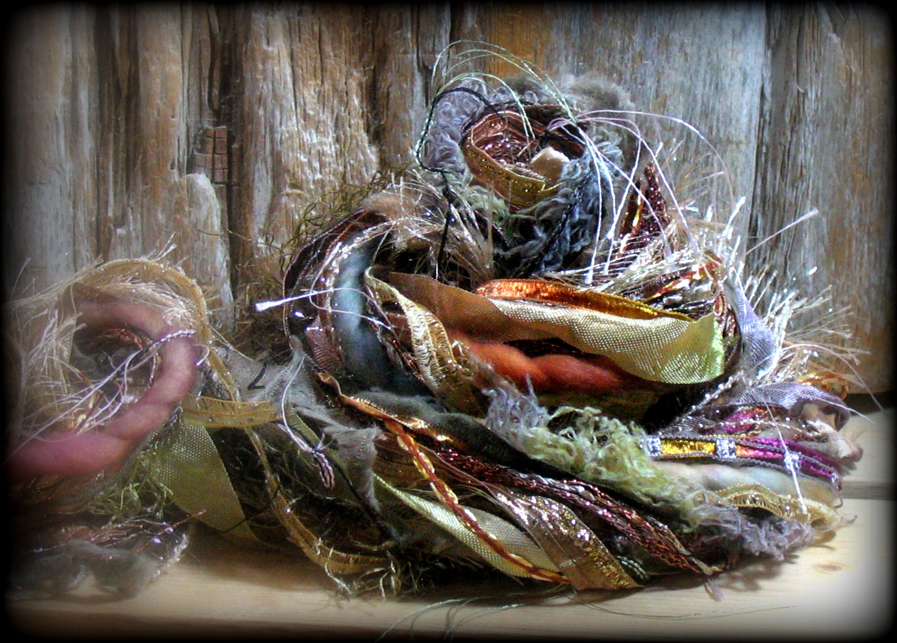 Desert Nocturne Elements Fiber Art Yarn Bundle 15x2=30yd . Felting We…