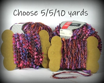 5/5/10 Yards Muench Fabu 4326 and/or Muench Cleo 1181 Yarn Coordinates . Rose Rust Purple Lavender Cognac . Mixed Media Journal Scrapbooking