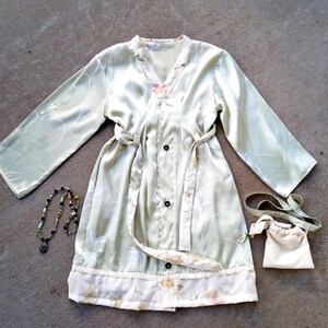 Green Set of 3 Women&#39;s Kimono Dress & Accessories