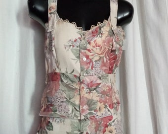 Pink Floral Größe Kleine Tank Top