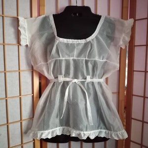 White Sheer Size Medium Blouse