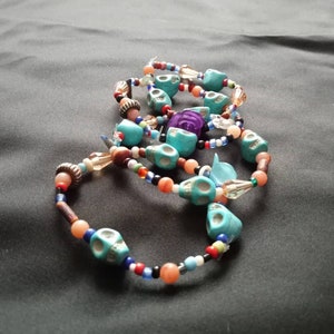 Skull Beaded Bracelets Set of 3