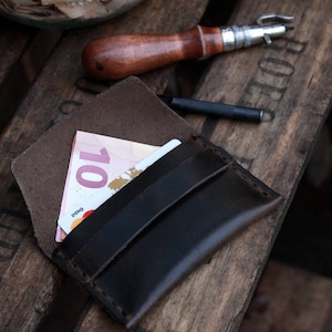 Porta carte in pelle, portafoglio minimalista, porta carte in pelle, portafoglio in pelle, porta carte di credito