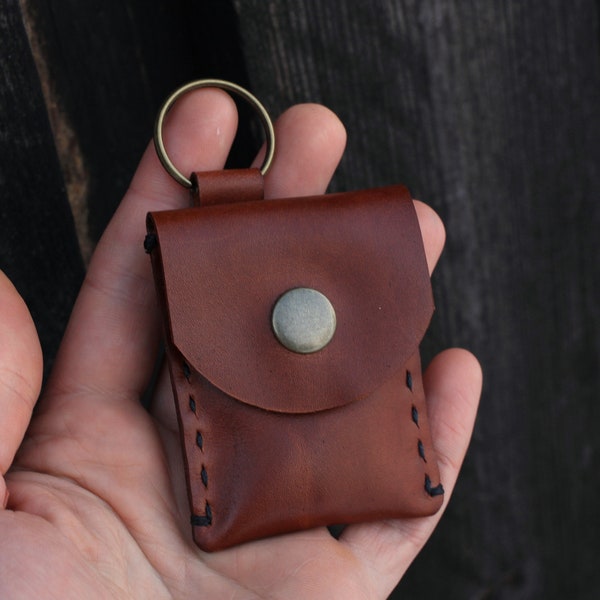 Leather Coin Pouch Leather Keychain Coin Holder Coin Organiser Leather Coin Purse Leather Key Holder