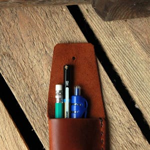 Leather pencil case, Leather pen holder, Pencil sleeve, Pen case,