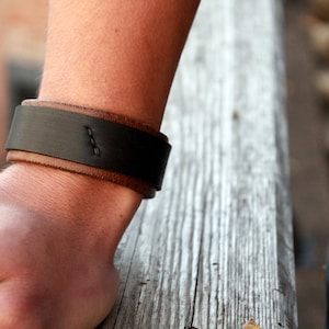 Gift for husband vintage leather cuff minimalist bracelet leather bracelet