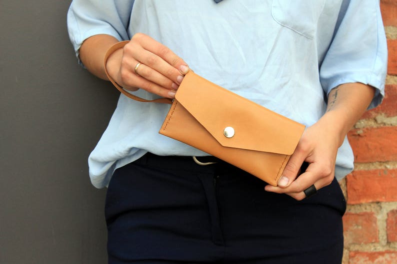 Leather Clutch Wrist Wallet Leather wrist wallet Wrist Bag