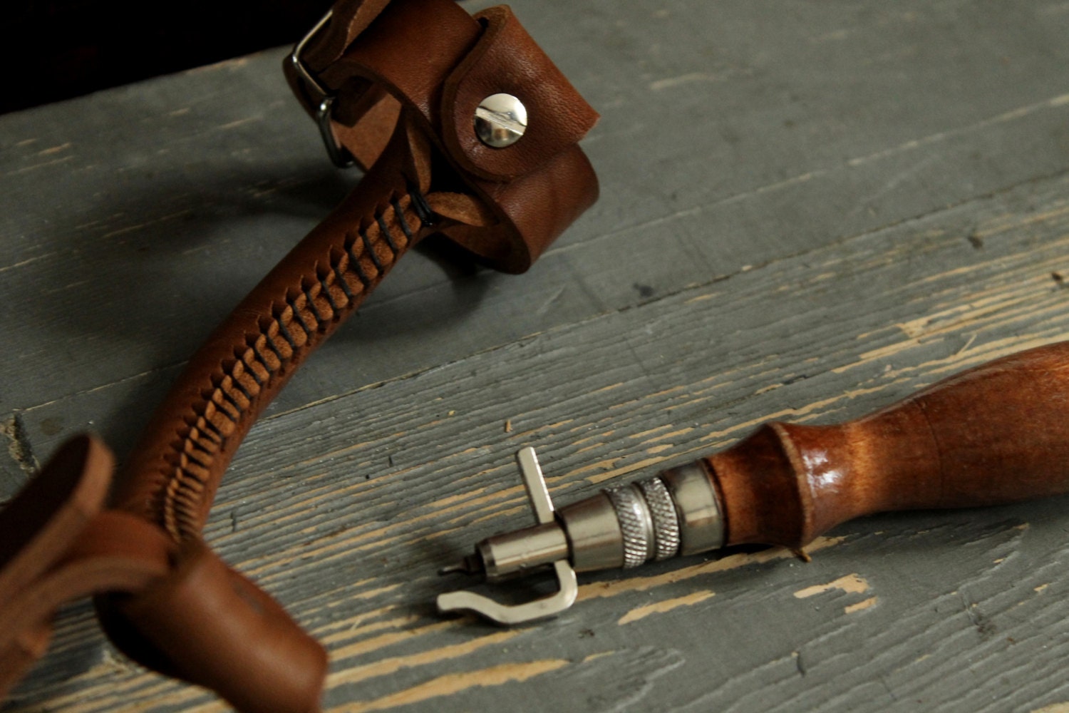 leather bike handles