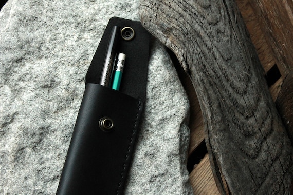 Leather pen holder, leather pencil case, pen case, pencil sleeve, minimalist case