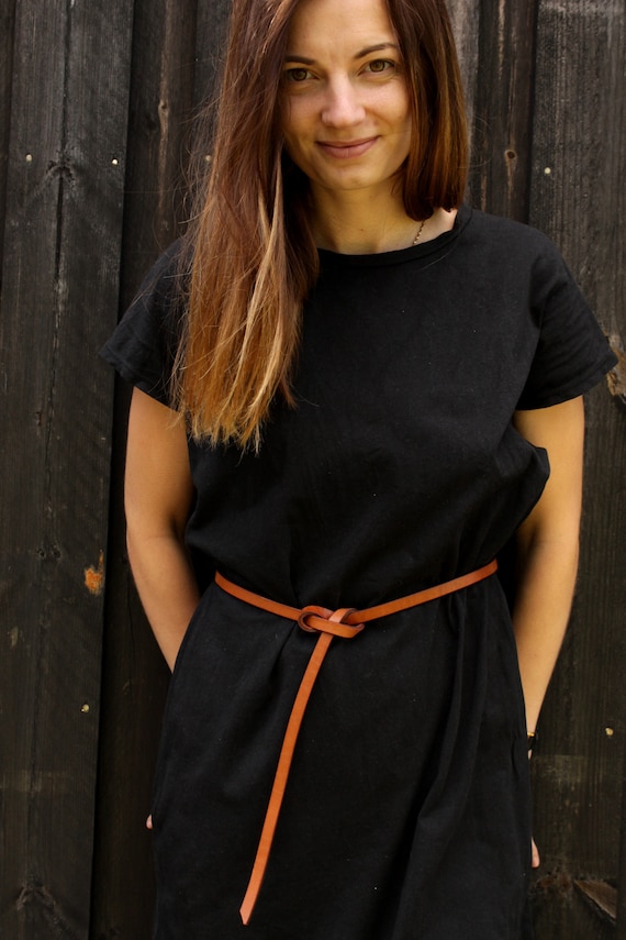 brown belt with dress knot belt, belt, leather belt, tie belt, minimal style selling boys belt ED-059 River Maxi Dress | Color:Black Gingham