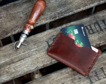 Kreditkartenetui Minimalistische Geldbörse Minimalistische Leder Geldbörse Eine Tasche Leder Kartenhalter