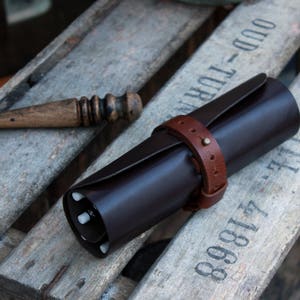Leather pencil roll, pencil roll, pen case, pencil case, pencil wrap, pencil roll up, tool roll