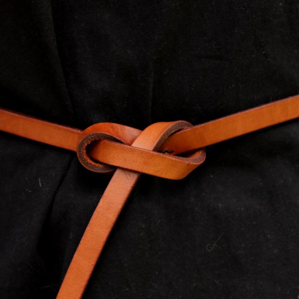 Brown knot belt, dress belt, leather belt, tie belt, minimal style belt