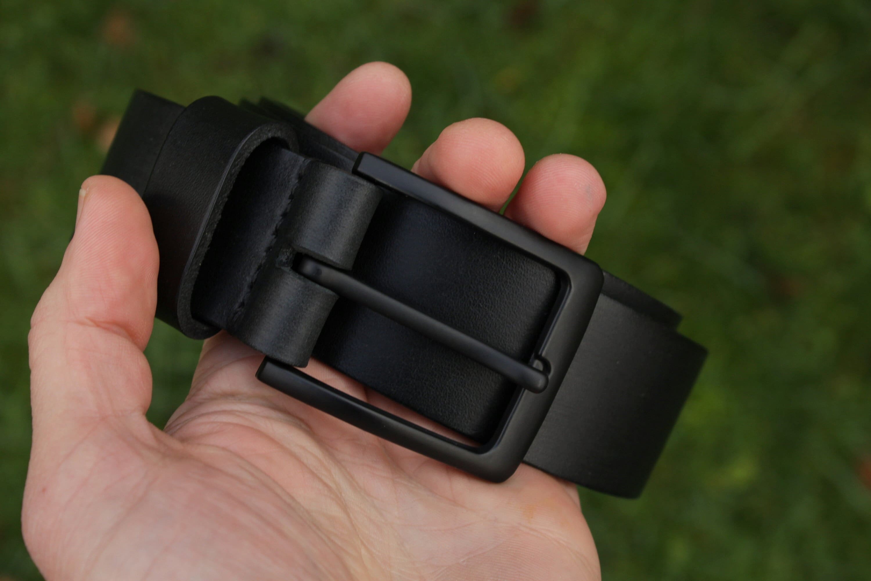 Classic Black Leather Belt Handmade 100 FULL GRAIN Gift for Etsy