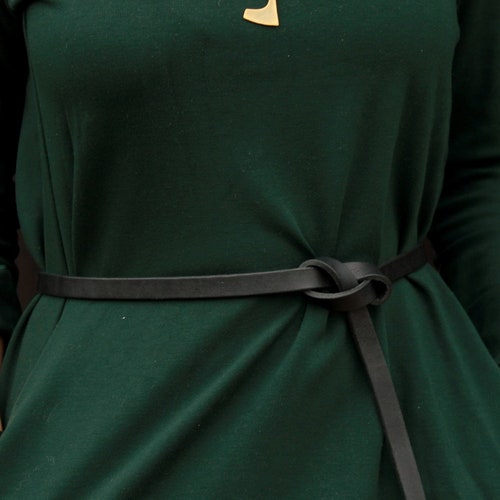 Leather Knot Belt Black Dress Belt Minimalist Style Black Etsy