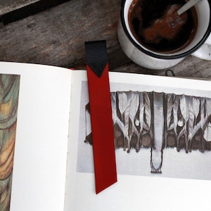 Bookmarks, red bookmark, leather bookmark, book lover gift, readers gift