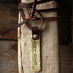Boho necklace, Outdoors necklace, Live wild pendant, Outdoor women