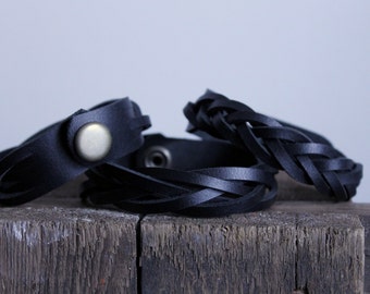 Braided leather bracelet Braided cuff Wrap bracelet Unisex Leather Bracelet  Free shipping Stylish leather cuff