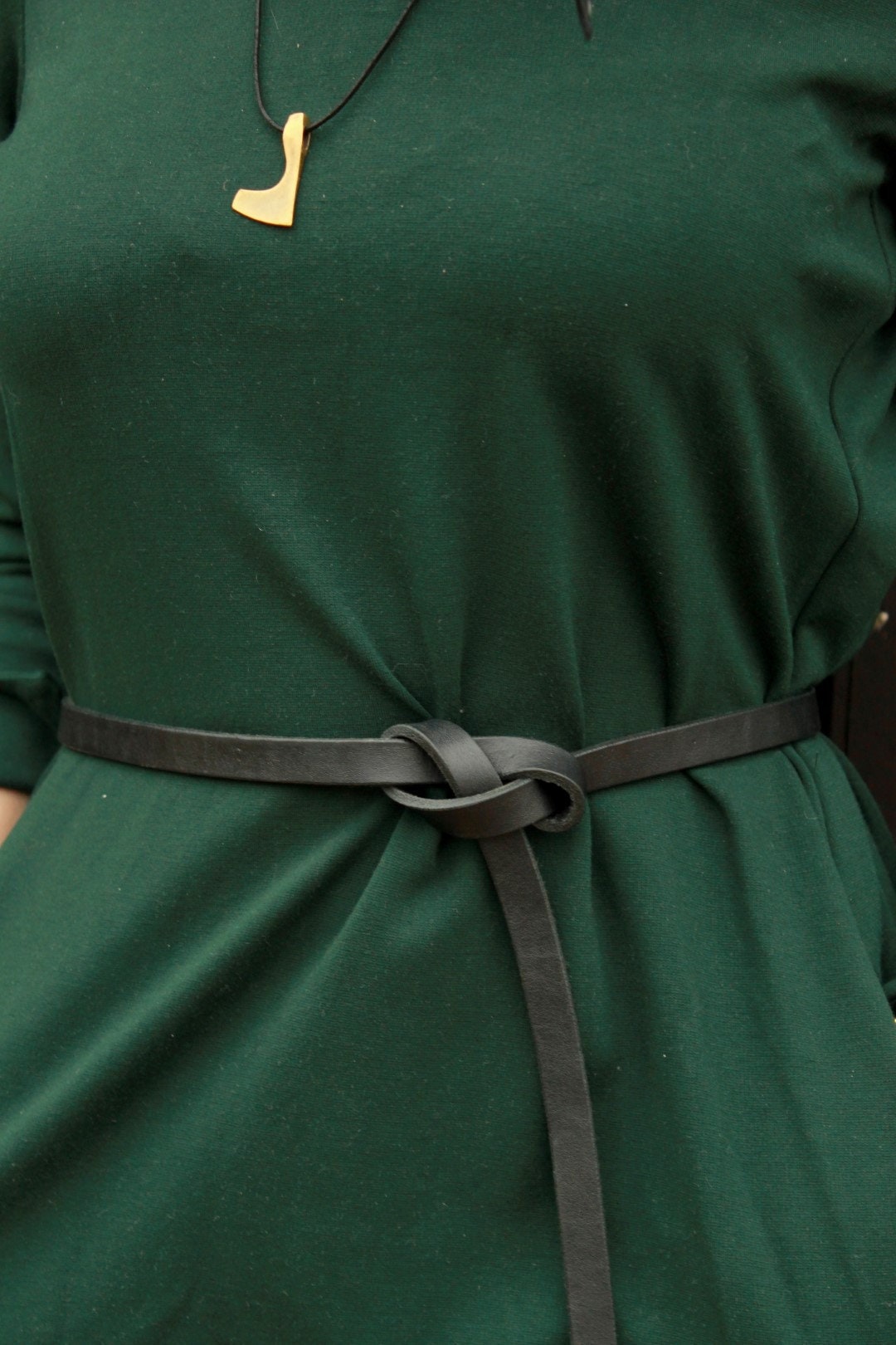 Leather Knot Belt Black Dress Belt Minimalist Style Black Etsy