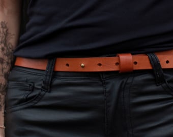 Brown women belt, women belt, dress belt, waist belt, minimal leather belt