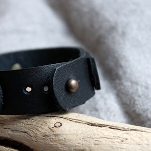 Mens leather cuff, unisex bracelet, leather bracelet, minimalist bracelet image 6