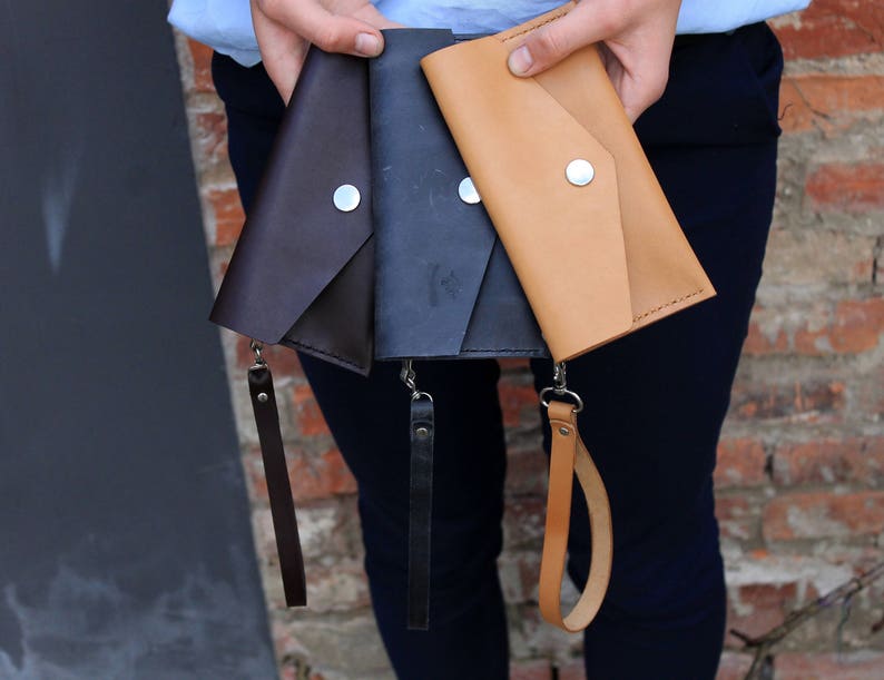 Leather Clutch Wrist Wallet Leather wrist wallet Wrist Bag