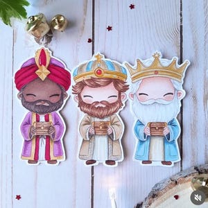 PNG Chibi Reyes Magos. Pack Sello digital, digi stamp, digistamp, digital stamp, tarjetería, scrapbooking, cardmaking, navidad, christmas