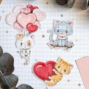 PNG Pack Gatetes Amorosos. Sello digital, digi stamp, digistamp, digital stamp, tarjetería, scrapbook, cardmaking, Valentine, Amor, love