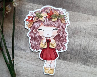 PNG Chibi Crown Autumn. Digital stamp pack, digi stamp, digistamp, digital stamp, card making, scrapbooking, cardmaking, autumn, leaves, leaf