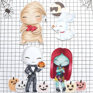 PNG Pack Chibi Pesadilla. Sello digital, digi stamp, digistamp, digital stamp, tarjetería, scrapbooking, cardmaking, Nightmare Christmas