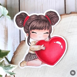 PNG Chibi Mega corazon. Pack Sello digital, digi stamp, digistamp, digital stamp, tarjetería, scrapbooking, cardmaking, love, san valentin