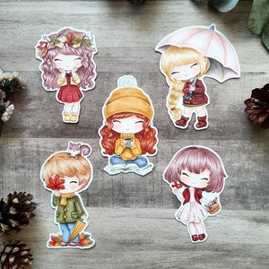 PNG Pack Chibi Autumn. Digital stamp, digi stamp, digistamp, digital stamp, card making, scrapbooking, cardmaking, autumn, leaves, coffee