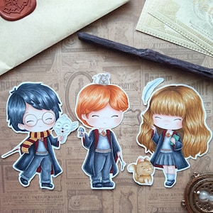 PNG Pack Chibi Potters. Sello digital, digi stamp, digistamp, digital stamp, tarjetería, scrapbooking, cardmaking, magic school, magia