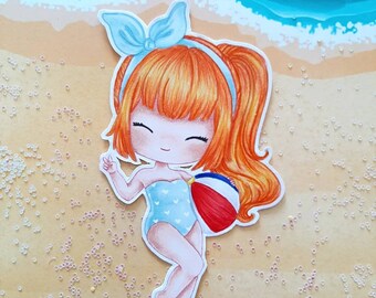 PNG Chibi Ball. Pack Digital stamp, digi stamp, digistamp, digital stamp, carding, scrapbooking, cardmaking, summer, summer, beach ball