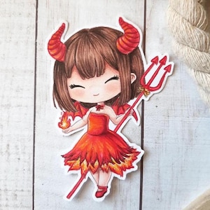 PNG Chibi Imp. Pakiet znaczków cyfrowych, znaczek digi, digistamp, znaczek cyfrowy, tworzenie kartek, album z wycinkami, tworzenie kartek, Halloween, diabeł, diabla