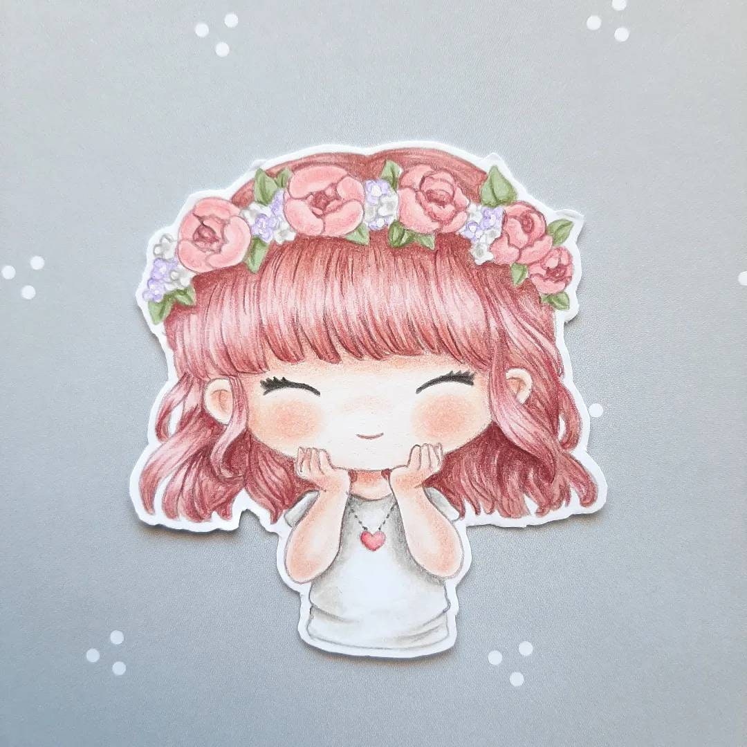 PNG Chibi Flower Crown. Digital Stamp Pack, Digi Stamp, Digistamp ...