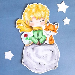 PNG Chibi Kleiner Prinz. Digitales Stempelpaket, Digistempel, Digistamp, digitaler Stempel, Kartenherstellung, Scrapbooking, Kartenherstellung, kleiner Prinz, kleiner