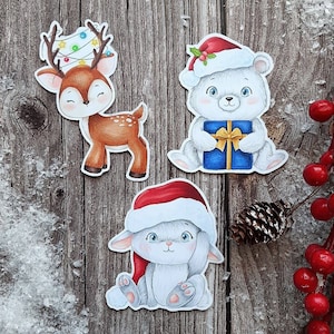 Pack d'animaux de Noël. Timbres numériques, timbre digi, digistamp, timbre numérique, fabrication de cartes, scrapbooking, fabrication de cartes, Noël, Noël, animal