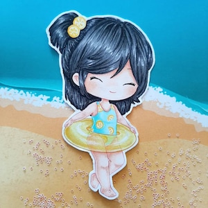 PNG Chibi Flotador. Pack Sello digital, digi stamp, digistamp, digital stamp, tarjetería, scrapbooking, cardmaking, summer, verano, ring