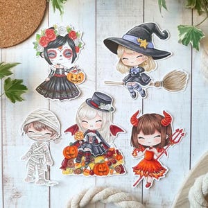PNG Pack Chibi Halloween 24 . Sello digital, digi stamp, digistamp, digital stamp, tarjetería, scrapbooking, cardmaking, Witch, catherine