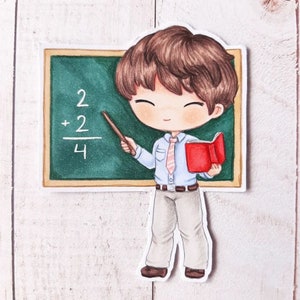 Professor Chibi PNG. Pacote de carimbo digital, carimbo digi, carimbo digital, carimbo digital, confecção de cartão, scrapbooking, confecção de cartão, formatura, fim de curso