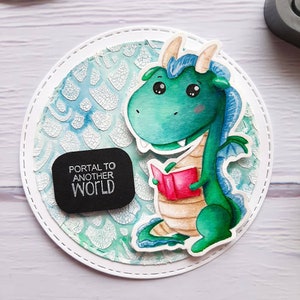 Dragoncillo Lector. Sellos digitales, digi stamp, digistamp, digital stamp, tarjetería, scrapbooking, cardmaking, manualidades...