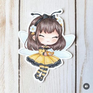 PNG Chibi Abejita. Pack Sello digital, digi stamp, digistamp, digital stamp, tarjetería, scrapbooking, cardmaking, spring, primavera, flower