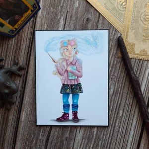 Fan Art Luna. Digital stamps, digi stamp, digistamp, digital stamp, cards, scrapbooking, cardmaking, magic school, school of magic